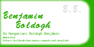 benjamin boldogh business card